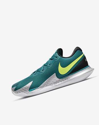 Zapatos de Tenis Nike Court Air Zoom Vapor Cage 4 Rafa Hombre Negras Blancas Verde | CO5444