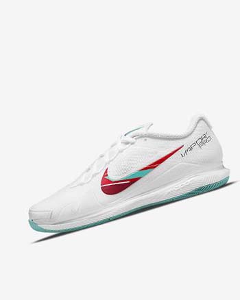 Zapatos de Tenis Nike Court Air Zoom Vapor Pro Mujer Blancas Rojas Burdeos Turquesa | CO5519