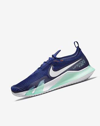 Zapatos de Tenis Nike Court React Vapor NXT Hombre Azul Real Oscuro Azules Turquesa Naranjas Blancas | CO2800