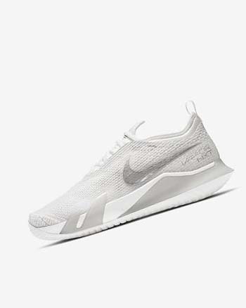 Zapatos de Tenis Nike Court React Vapor NXT Mujer Blancas Gris Metal Plateadas | CO3057