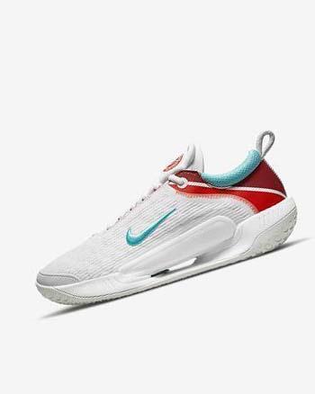 Zapatos de Tenis Nike Court Zoom NXT Hombre Blancas Plateadas Claro Rojas Turquesa | CO4506