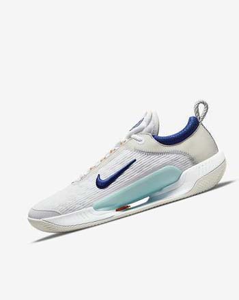 Zapatos de Tenis Nike Court Zoom NXT Hombre Blancas Beige Claro Turquesa Azul Real Oscuro Azules | CO5170