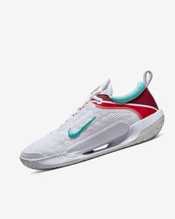 Zapatos de Tenis Nike Court Zoom NXT Mujer Blancas Plateadas Claro Rojas Turquesa | CO1153