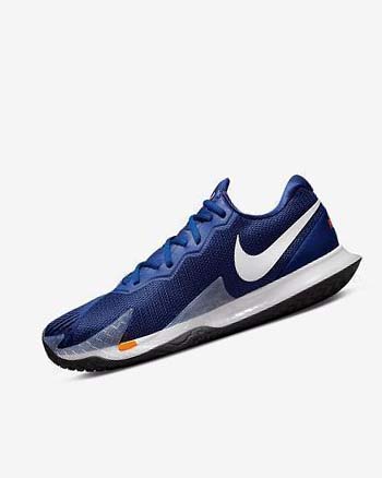 Zapatos de Tenis Nike Court Zoom Vapor Cage 4 Rafa Hombre Azul Real Oscuro Azules Naranjas Negras Blancas | CO4553